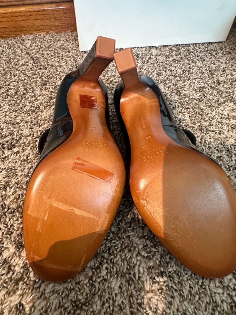 Celine Navy Patent Mary Jane Heels with box and dust bags  Size 37 - Picture 4 of 15